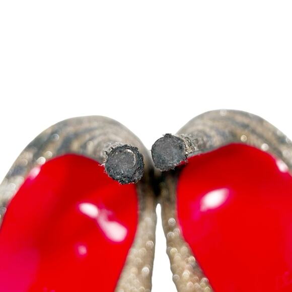 CHRISTIAN LOUBOUTIN Pigalle Follies Tiger Print Glitter Gold Platine - Picture 10 of 13